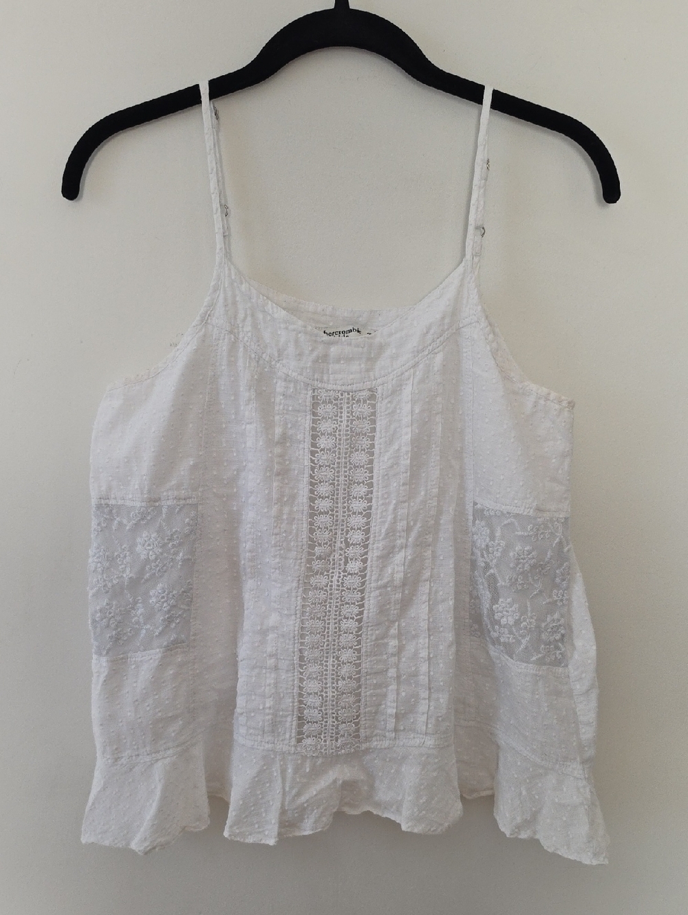 Abercrombie Kids White Eyelet Lace Trim Camisole Tank Girl's 15/16